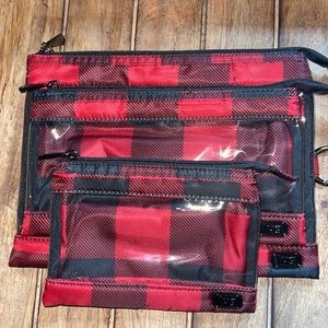 NWOT LUG 3 piece Transport Envelopes in Buffalo Check Red!! 🖤❤️🖤❤️